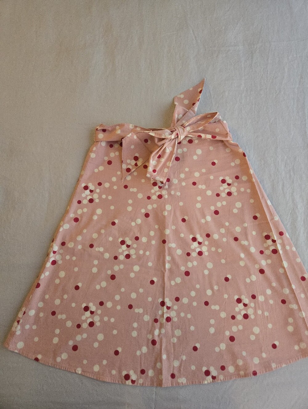 Trixxi Pink Polka Dot Mini Skirt Tie Belt Stretch Cotton Retro A-Line EB5